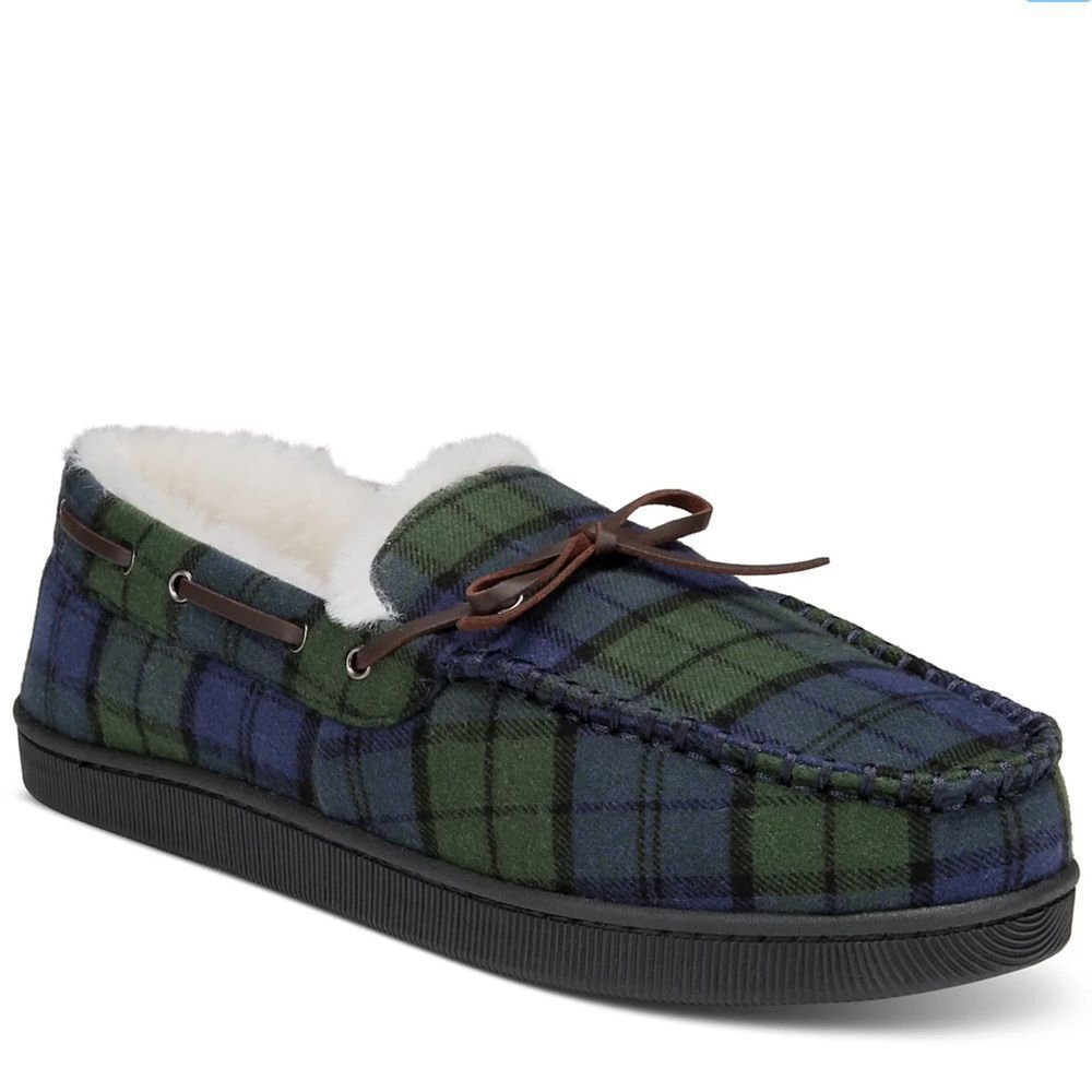 Club Room Green and Blue Plaid Loafers